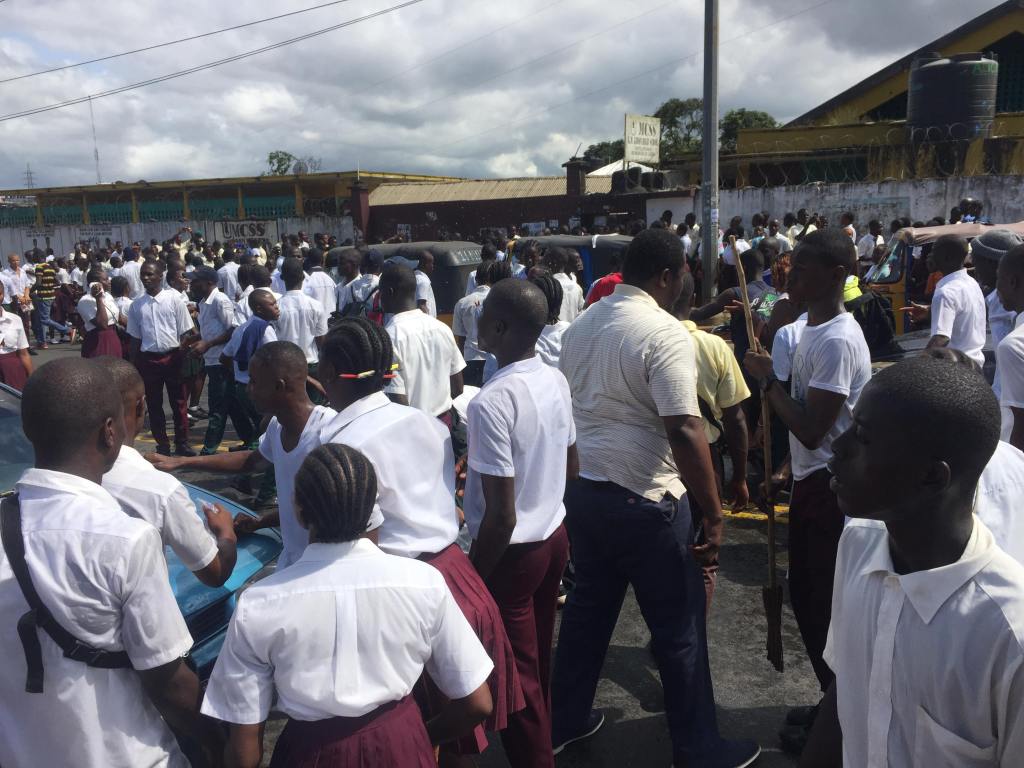 Liberia mass student protest Image fair use