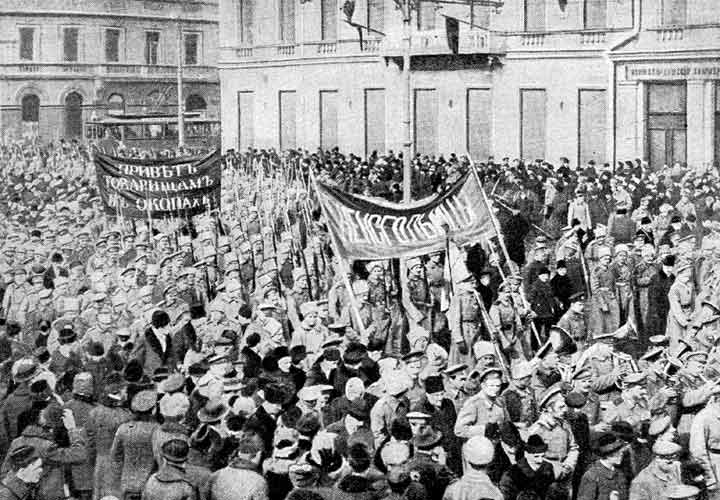 Soldiers demonstration.February 1917