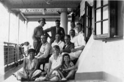 Millie Kahn (bottom left) on one of her trips