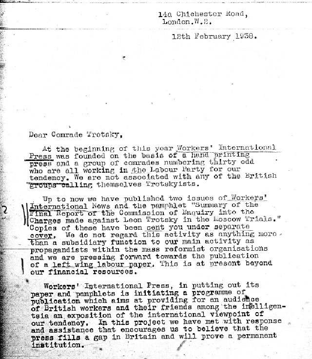 letter wil trotsky