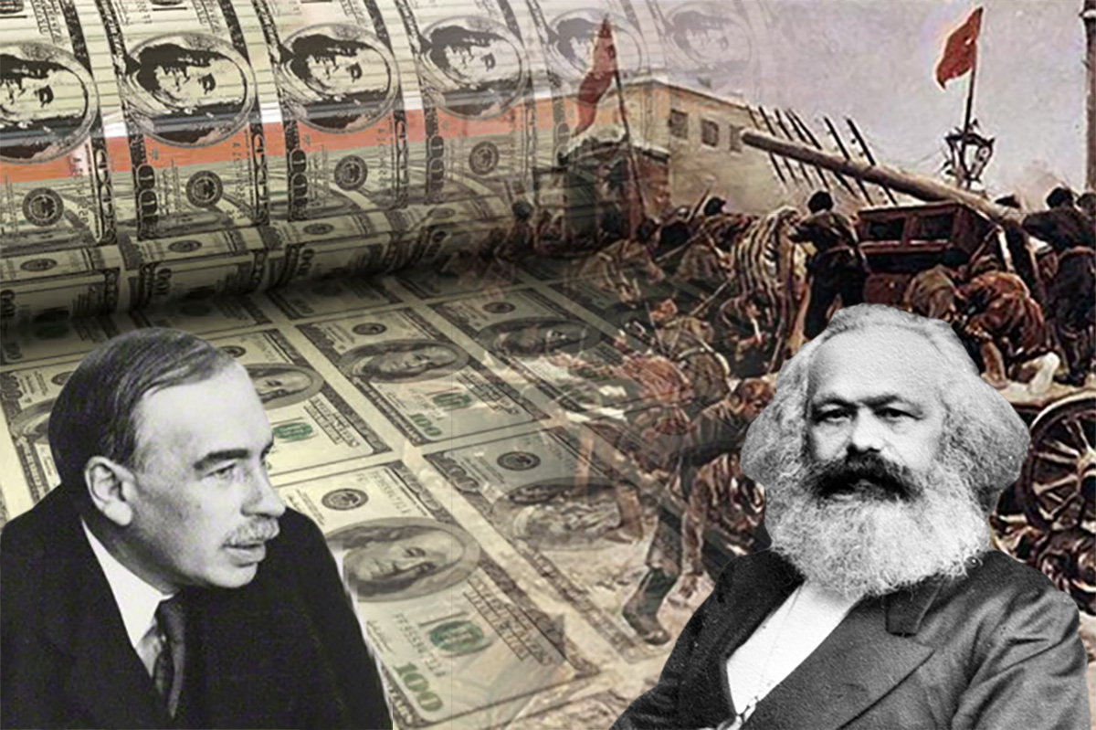 Marx vs Keynes image socialist appeal