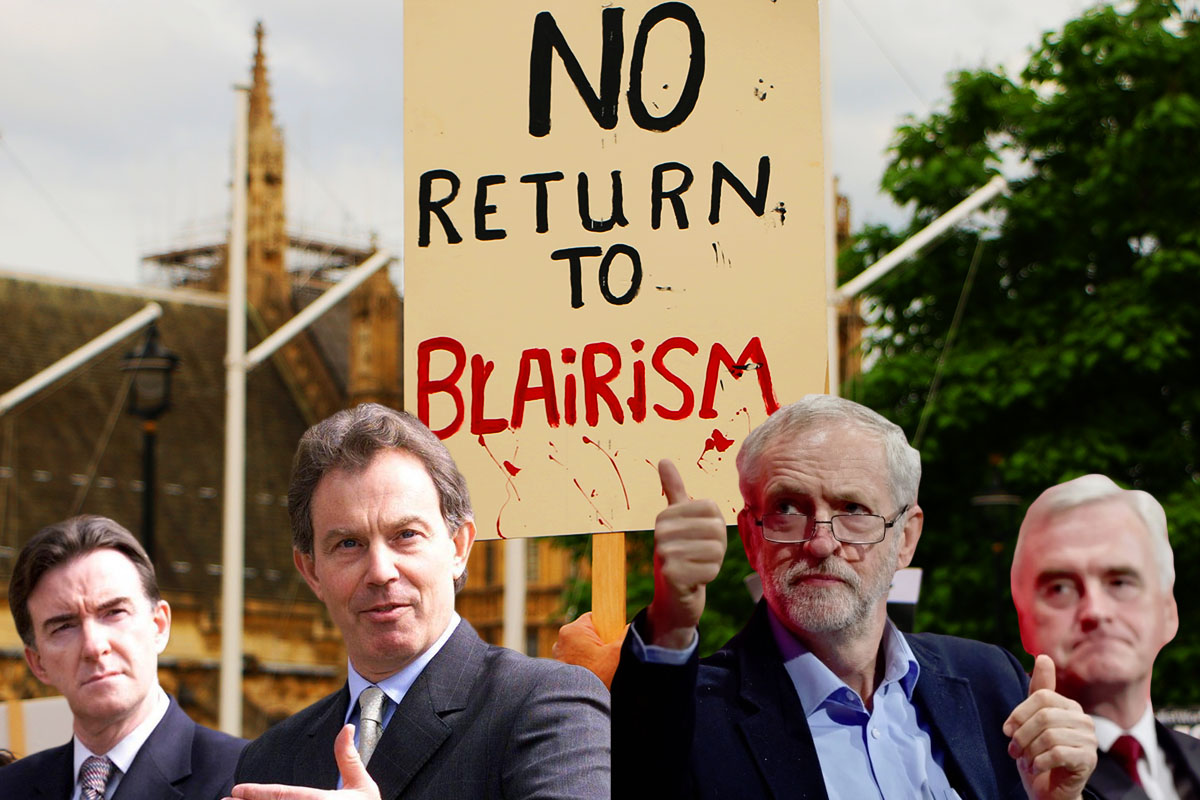 CorbynMcDonnellvsBlairMandelson Image Socialist Appeal