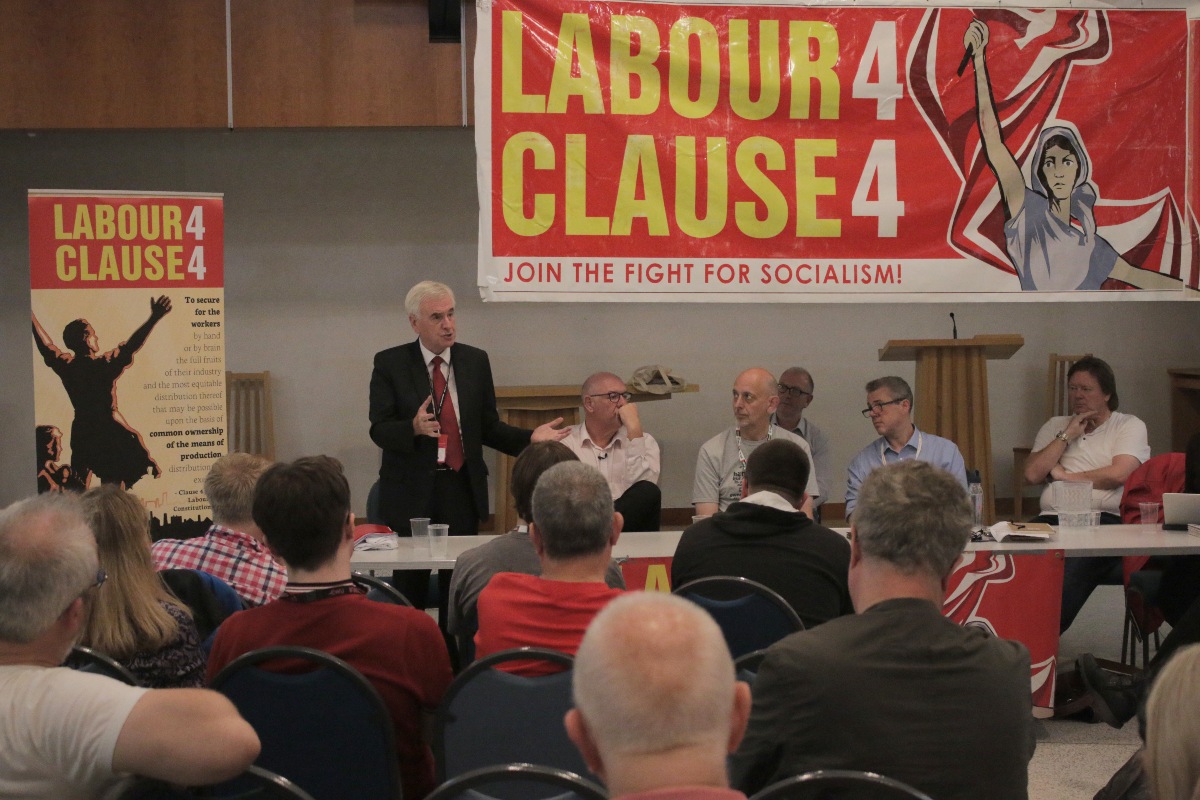 John McDonnell conference fringe 2019 Image Socialist Appeal