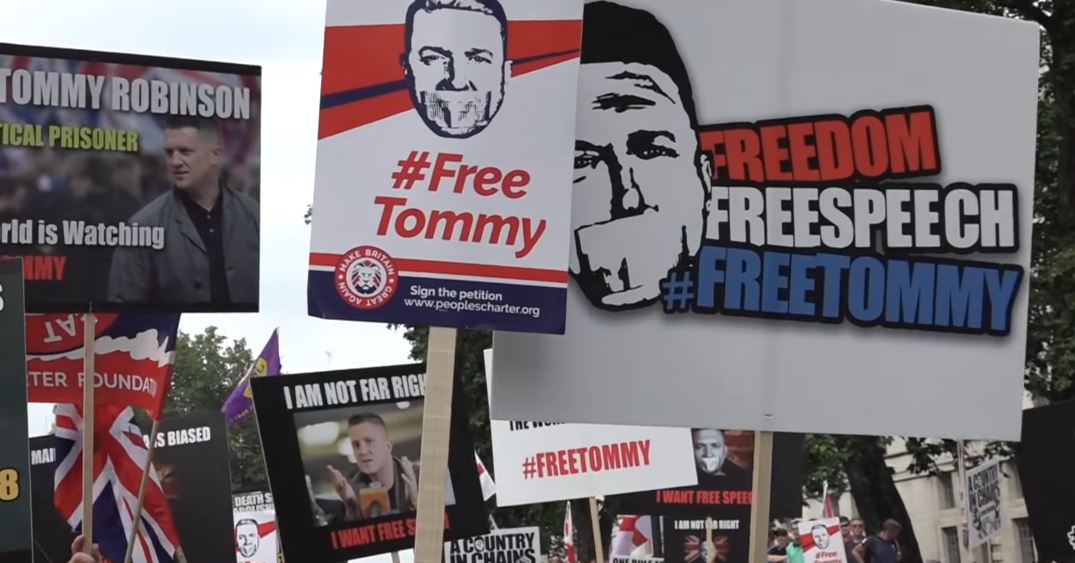 Tommy Robinson demo Image fair use