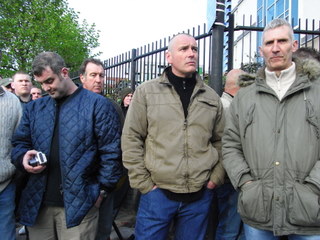 Construction Workers Demo outside London Olympics site