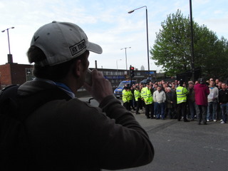 Construction Workers Demo outside London Olympics site