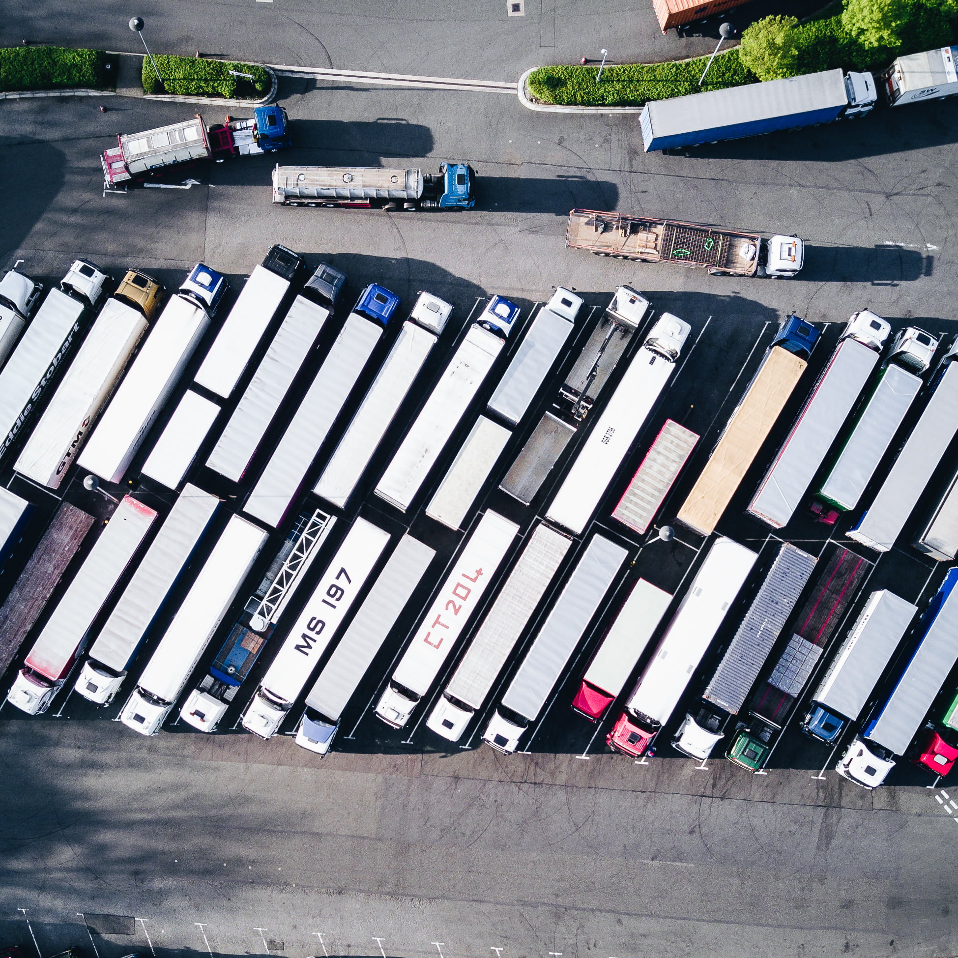 parked lorries public domain