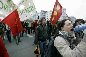 Thousands took to the streets against the eviction