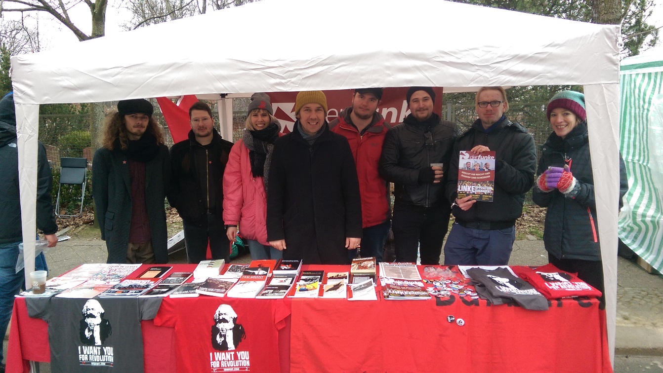 Der Funke comrades at the memorial demonstration