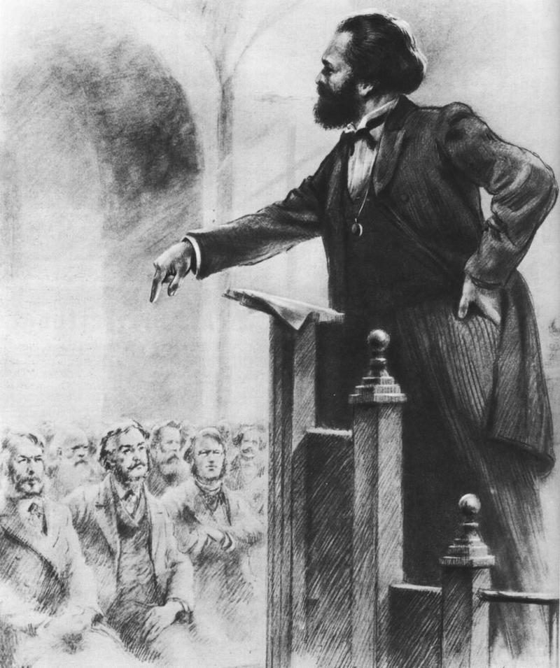 marx adressing first international Image public domain