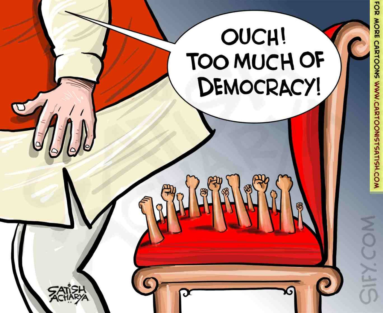 Farmers protest cartoon Image Satish Acharya