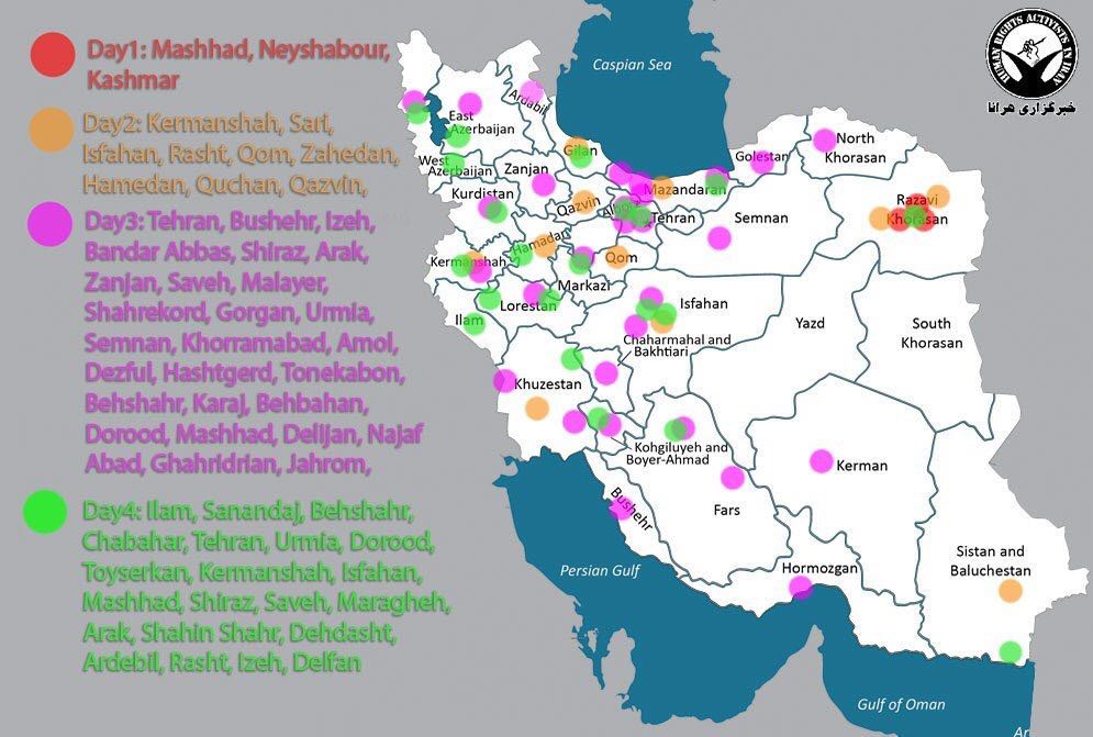 Infographic of Iranian protests Image