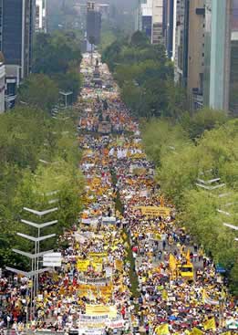 1.5 million march in Mexico against electoral fraud