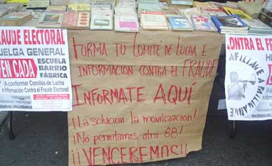 Tent of Militante in the Zocalo square