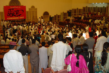 Dancing and shouting slogans after the congress