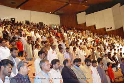 One minute silence for demise of comrade Saleem from Multan