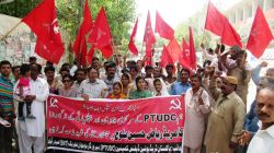 ptudc-hyderabad-protest-against-assasination-attemp-on-riaz-lund