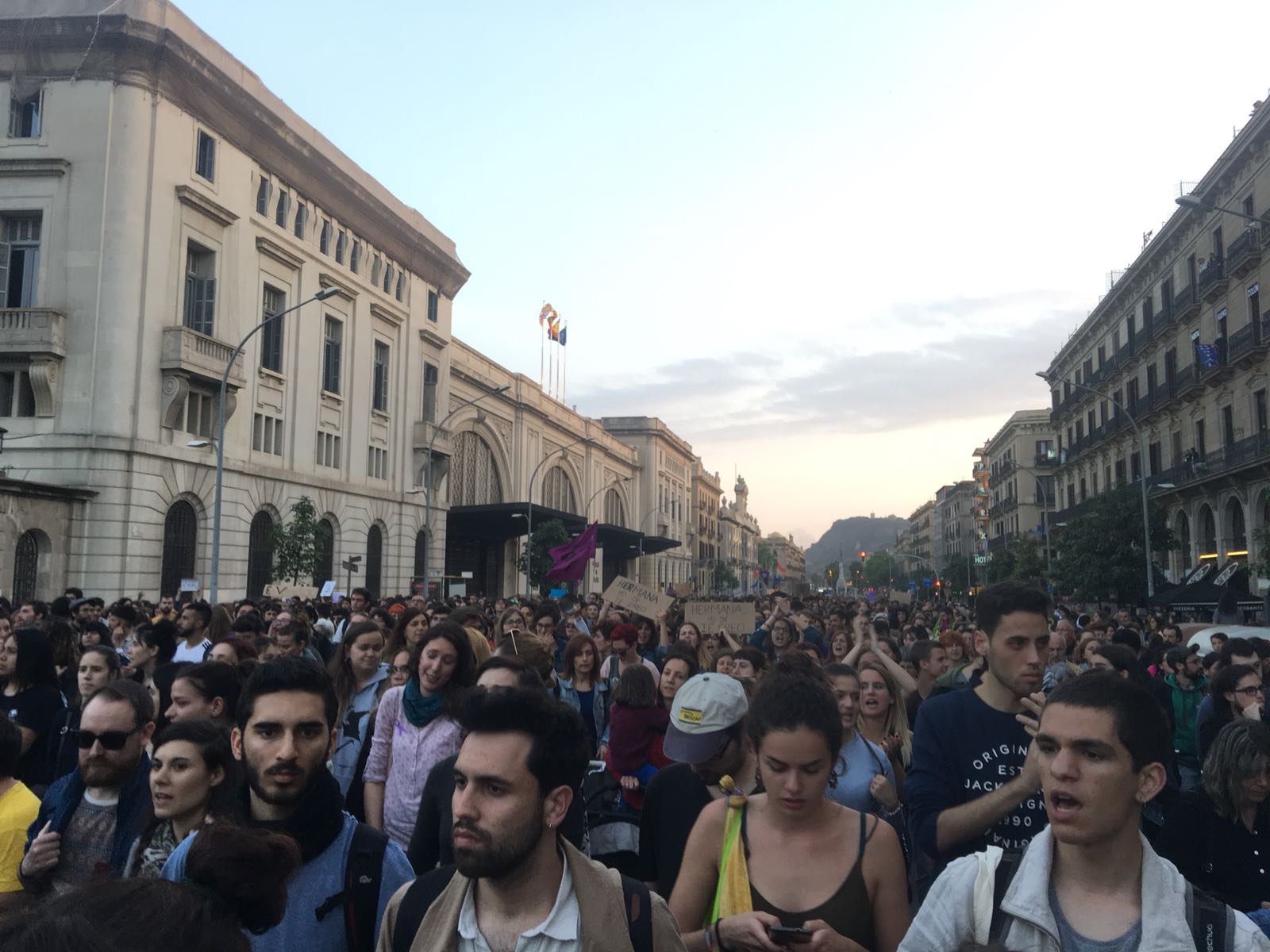 Protest on Thursday in Barcelona Image own work