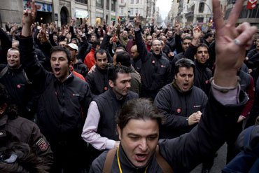 Barcelona bus drivers strike