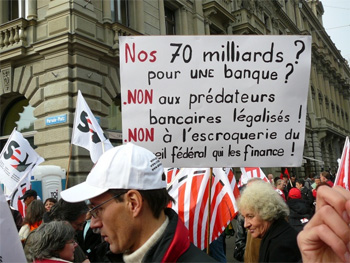 Protest against the cuts in social spending in Zurich