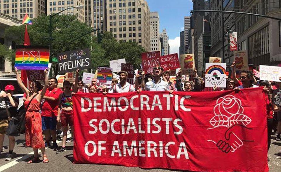 DSA marchers banner Image DSA