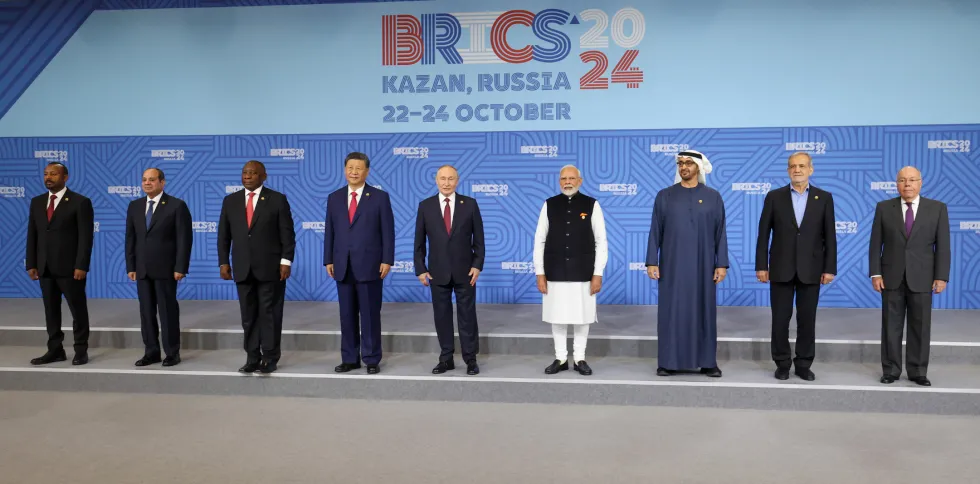 16th BRICS Summit family photograph 2024 The Prime Ministers Office India Wikimedia Commons 980x484