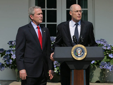 George Bush and Henry Paulson