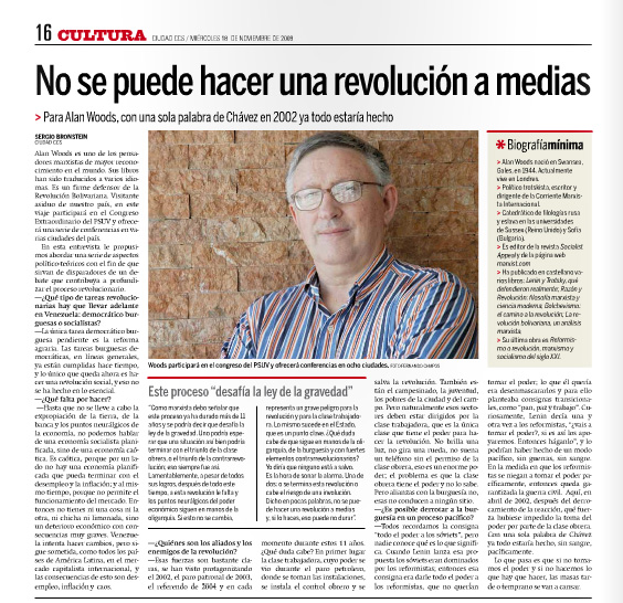 Alan Woods: “No se puede hacer una revolución a medias”